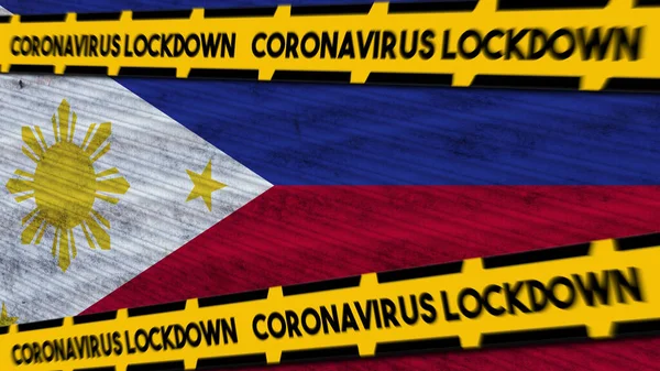 Filipina Flag Coronavirus Covid Lockdown New Coronavirus Varian Judul — Stok Foto