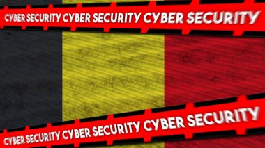 Belçika Dalgalı Kumaş Bayrağı, Siber Güvenlik Başlığı, 3 boyutlu Görüntü