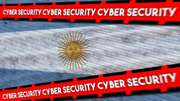 Argentina Bandiera Tessuto Ondulato Titolo Sicurezza Informatica Illustrazione — Foto Stock