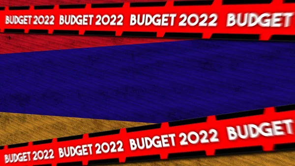 Armeniens Flagga Och Budget 2022 Titel Illustration — Stockfoto