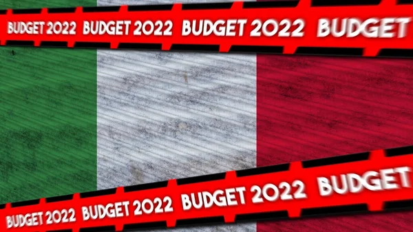 Italia Bandiera Bilancio 2022 Titolo Illustrazione — Foto Stock
