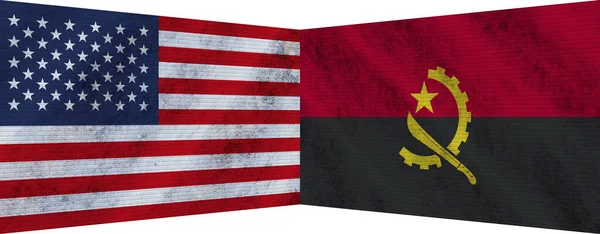 Αγκόλα Και Usa Ηνωμένες Πολιτείες Της Αμερικής Δύο Σημαία Μαζί — Φωτογραφία Αρχείου