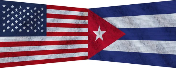 Kuba Und Usa Vereinigte Staaten Von Amerika Zwei Flaggen Zusammen — Stockfoto