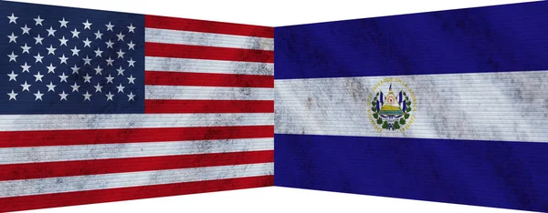 Salvador Usa Spojené Státy Americké Two Flag Together Illustration — Stock fotografie