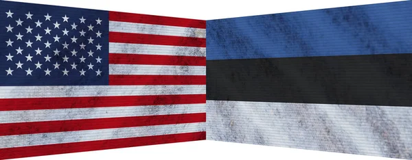 Estland Usa Verenigde Staten Twee Vlag Samen Illustratie — Stockfoto