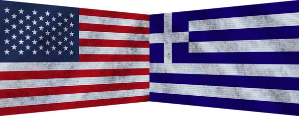 Ελλάδα Και Usa United State America Two Flag Together Illustration — Φωτογραφία Αρχείου