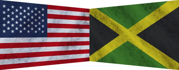 Jamaica Eua Estados Unidos América Bandeira Dois Juntos Ilustração — Fotografia de Stock