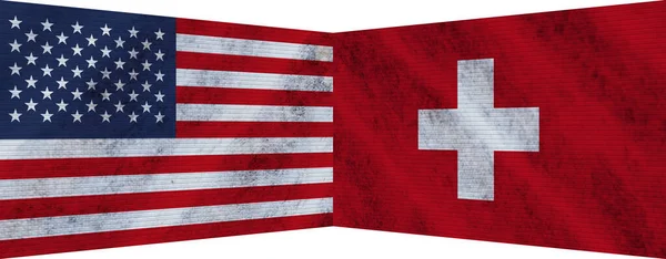 Švýcarsko Usa Spojené Státy Americké Two Flag Together Illustration — Stock fotografie