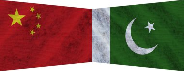 Pakistan ve Amerika Birleşik Devletleri İki Bayrak Birlikte 3D Görüntü