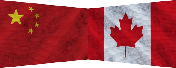 Canadá Eua Estados Unidos América Bandeira Dois Juntos Ilustração — Fotografia de Stock