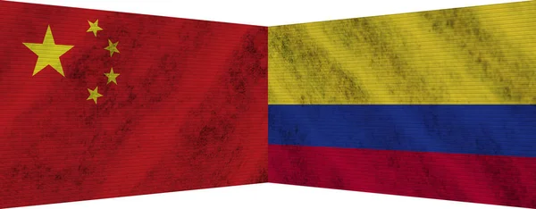 Kolumbia Amerikai Egyesült Államok Two Flag Together Illusztráció — Stock Fotó