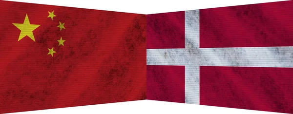 Dinamarca Estados Unidos América Dos Banderas Juntas Ilustración —  Fotos de Stock