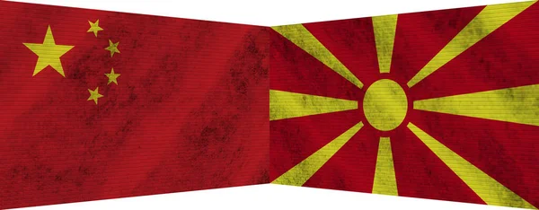 Македония Сша Два Флага Вместе Иллюстрация — стоковое фото