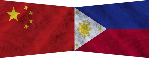 Filipinas Estados Unidos Estados Unidos América Dos Banderas Juntas Ilustración —  Fotos de Stock