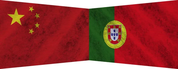 Portugal États Unis Amérique Deux Drapeaux Ensemble Illustration — Photo