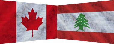 Lübnan ve Kanada İki Bayrak Birlikte 3D Görüntü