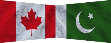 Pakistan ve Kanada İki Bayrak Birlikte 3D Görüntü
