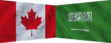 Suudi Arabistan ve Kanada İki Bayrak Birlikte 3D Görüntü