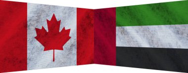 Birleşik Arap Emirlikleri ve Kanada İki Bayrak Birlikte 3D Görüntü