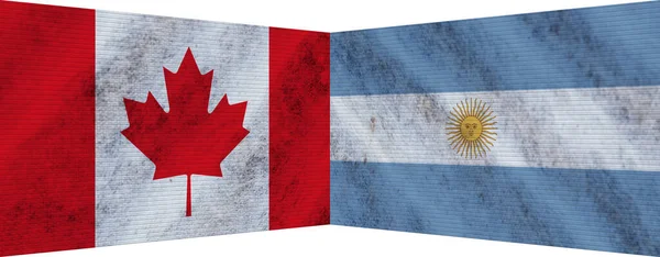 Αργεντινή Και Καναδάς Δύο Σημαία Μαζί Εικονογράφηση — Φωτογραφία Αρχείου