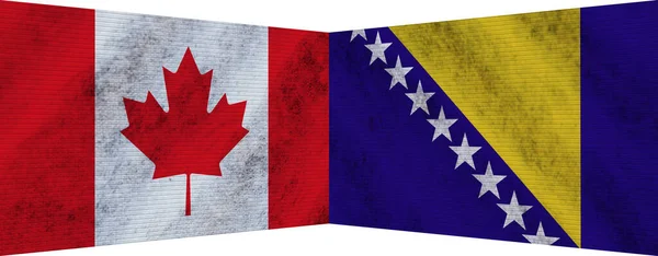 Bosnia Herzegovina Canada Two Flag Together Illustration — Stock Photo, Image