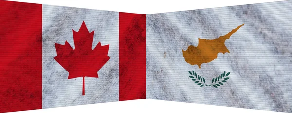 Cyprus Canada Twee Vlaggen Samen Illustratie — Stockfoto