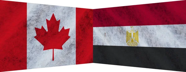 Egypte Canada Twee Vlag Samen Illustratie — Stockfoto