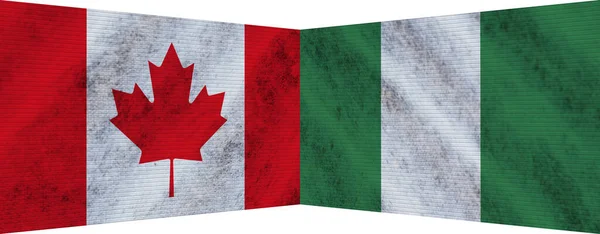 Nigeria Canadá Dos Banderas Juntas Ilustración —  Fotos de Stock