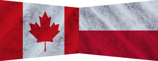 Polen Canada Twee Vlag Samen Illustratie — Stockfoto