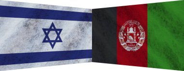 Afganistan ve İsrail İki Bayrak Birlikte 3D Görüntü