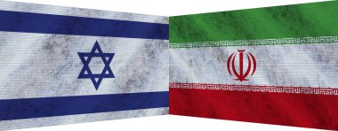 İran ve İsrail İki Bayrak Birlikte 3D Görüntü