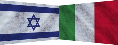 İtalya ve İsrail İki Bayrak Birlikte 3D Görüntü