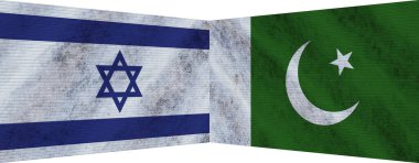 Pakistan ve İsrail İki Bayrak Birlikte 3D Görüntü