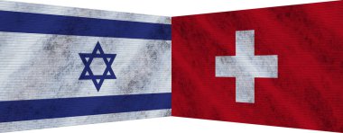 İsviçre ve İsrail İki Bayrak Birlikte 3D Görüntü