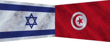 Tunus ve İsrail İki Bayrak Birlikte 3D Görüntü