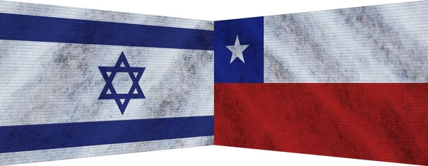 Chile Israel Two Flag Together Illustration — стокове фото