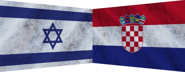 Хорватія Ізраїль Два Прапори Разом Ілюстрація — стокове фото