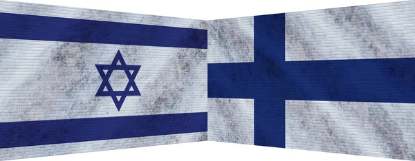 Финляндия Израиль Два Флага Вместе Иллюстрация — стоковое фото