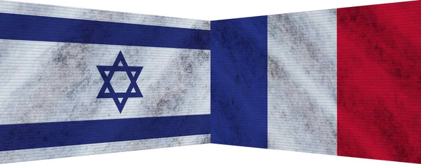 フランスとイスラエルの二つの旗3Dイラスト — ストック写真