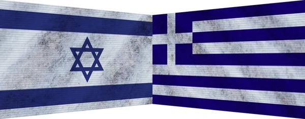 ギリシャとイスラエルの二つの旗3Dイラスト — ストック写真