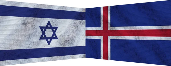 Izland Izrael Two Flag Together Illusztráció — Stock Fotó