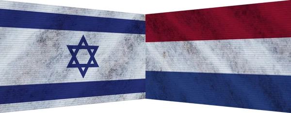 Нідерланди Ізраїль Два Прапори Разом Ілюстрація — стокове фото