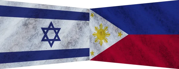 Філіппіни Ізраїль Два Прапори Разом Ілюстрація — стокове фото