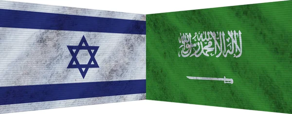 Arabie Saoudite Israël Deux Drapeaux Ensemble Illustration — Photo