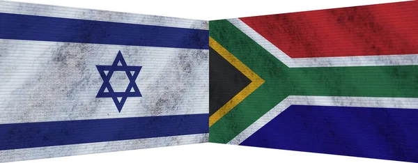 Південна Африка Ізраїль Два Прапори Разом Ілюстрація — стокове фото