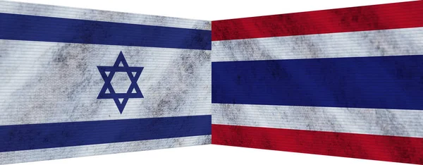 Thajsko Izrael Dvě Vlajky Dohromady Ilustrace — Stock fotografie
