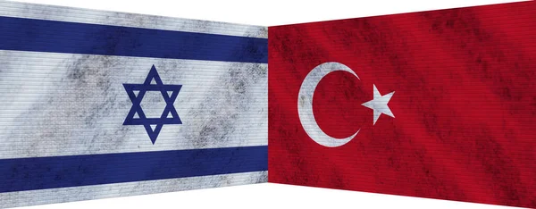 Turcja Izrael Dwie Flagi Razem Ilustracja — Zdjęcie stockowe