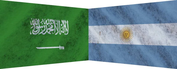 Αργεντινή Και Σαουδική Αραβία Δύο Σημαία Μαζί Εικονογράφηση — Φωτογραφία Αρχείου