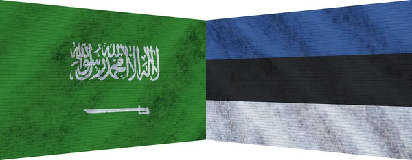 Estonie Arabie Saoudite Deux Drapeaux Ensemble Illustration — Photo