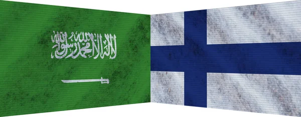 Finlande Arabie Saoudite Deux Drapeaux Ensemble Illustration — Photo